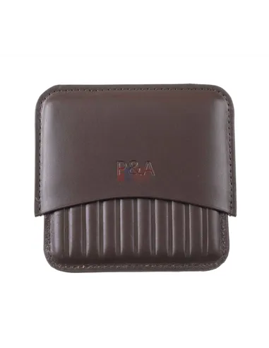 Сигаретница P&A на 10 штук, натуральная кожа, коричневая