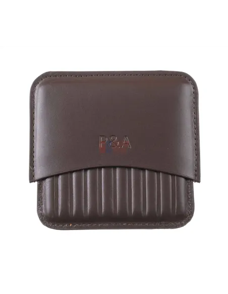 Сигаретница P&A на 10 штук, натуральная кожа, коричневая