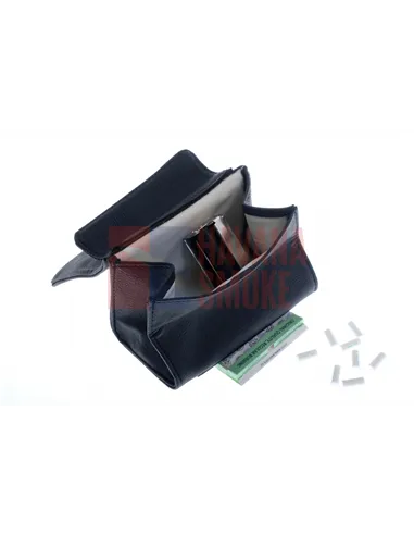 Кисет P&A для самокруток и табака, экокожа, черный