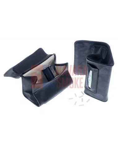 Кисет P&A для самокруток и табака, экокожа, черный