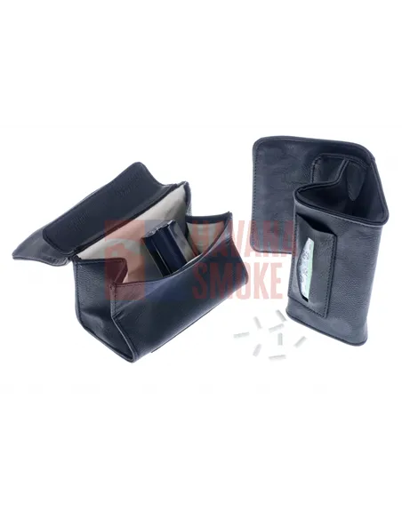 Кисет P&A для самокруток и табака, экокожа, черный