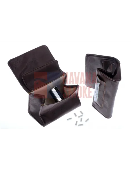 Кисет P&A для самокруток и табака, экокожа, коричневый