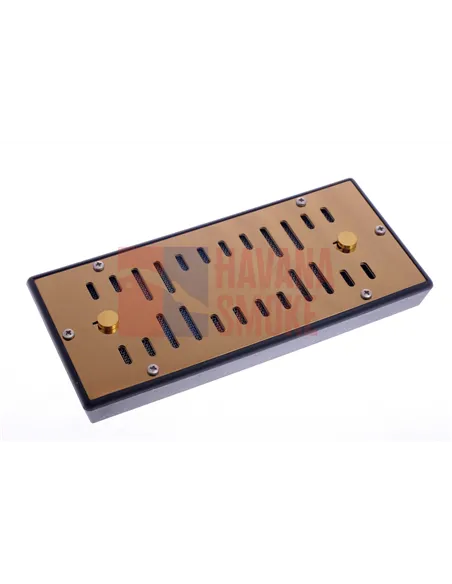 Увлажнитель акриловый Passatore на 100 сигар со шторками, золотой