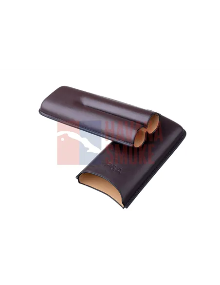 Чехол P&A на 2 сигары Cohiba Behike 56 (диаметром до 24 мм), кожа, коричневый T1351-brown