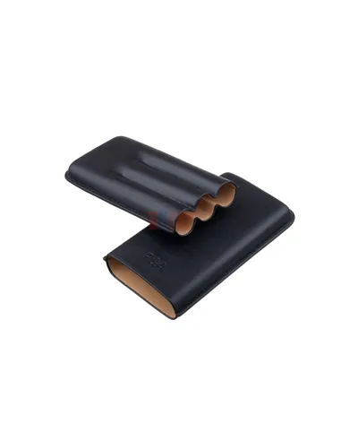 Чехол P&A на 3 сигары Cohiba Behike 56 (диаметром до 24 мм), кожа, черный