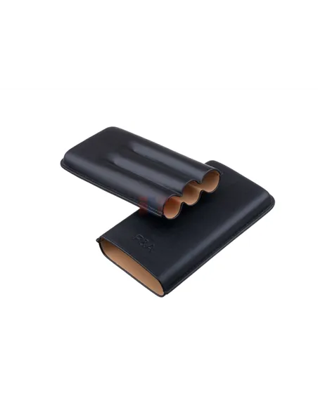 Чехол P&A на 3 сигары Cohiba Behike 56 (диаметром до 24 мм), кожа, черный