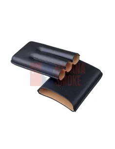 Чехол P&A на 3 сигары Churchill (диаметром до 20 мм), кожа, черный T369-black