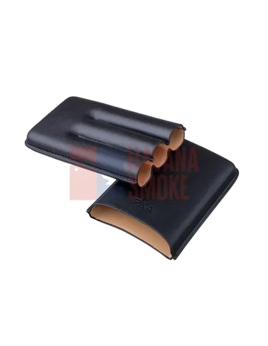 Чехол P&A на 3 сигары Churchill (диаметром до 20 мм), кожа, черный T369-black