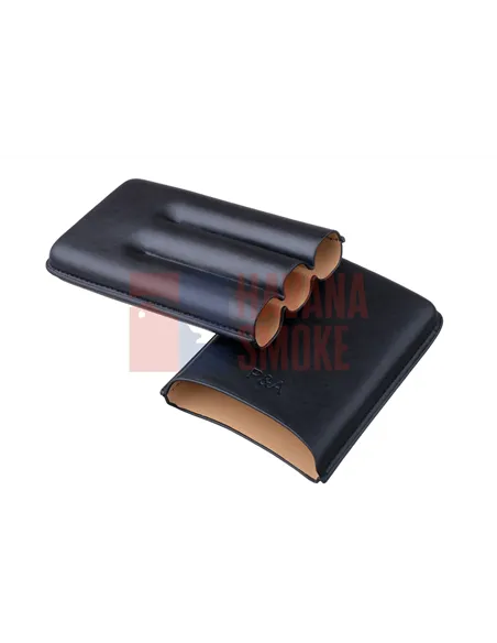 Чехол P&A на 3 сигары Churchill (диаметром до 20 мм), кожа, черный T369-black
