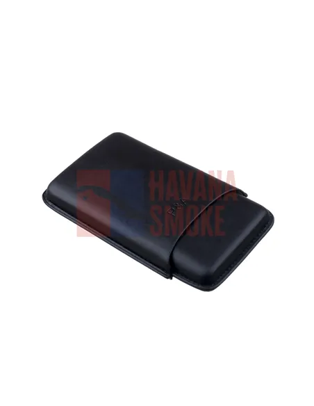 Чехол P&A на 3 сигары Churchill (диаметром до 20 мм), кожа, черный T369-black
