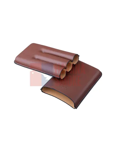 Чехол P&A на 3 сигары Churchill (диаметром до 20 мм), кожа, коричневый T369-brown