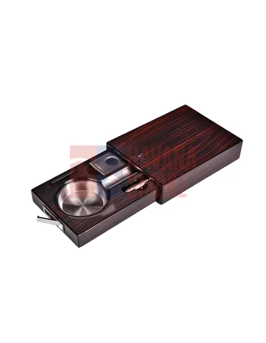 Пепельница сигарная Lubinski с гильотиной и пробойником, Эбеновое дерево EF266-1