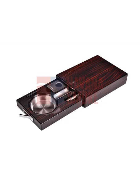 Пепельница сигарная Lubinski с гильотиной и пробойником, Эбеновое дерево EF266-1