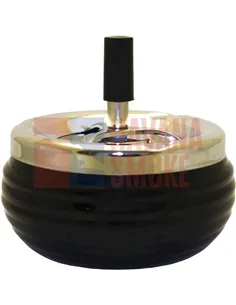 06024 Пепельница вращающаяся 125 мм черная ребристая