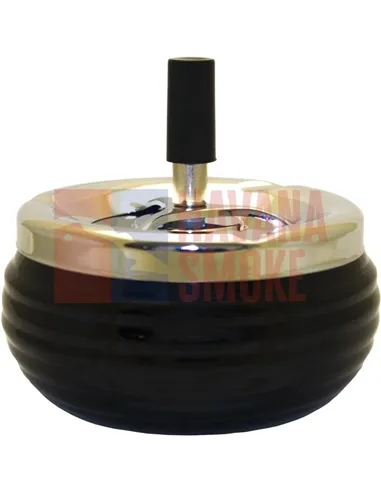 06024 Пепельница вращающаяся 125 мм черная ребристая