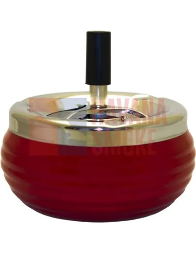 06025 Пепельница вращающаяся 125 мм красная ребристая