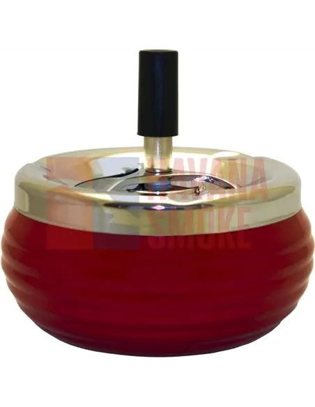 06025 Пепельница вращающаяся 125 мм красная ребристая