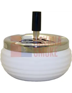 06026 Пепельница вращающаяся 125 мм белая ребристая