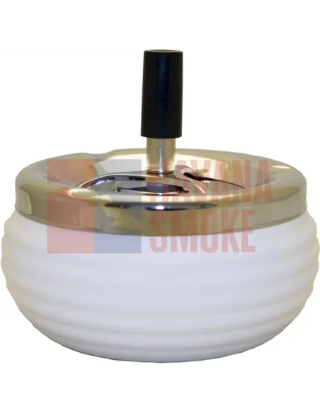 06026 Пепельница вращающаяся 125 мм белая ребристая