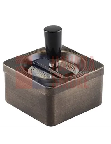 06027 Пепельница вращающаяся квадратная 86х98мм "медная"