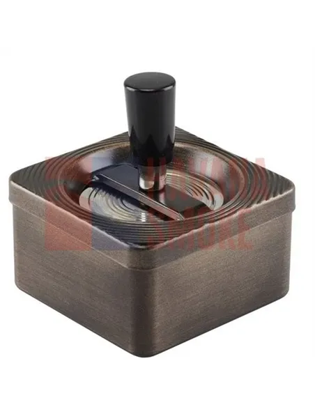 06027 Пепельница вращающаяся квадратная 86х98мм "медная"
