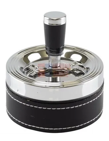 06030 Пепельница вращающаяся 90 мм круглая черная ПВХ