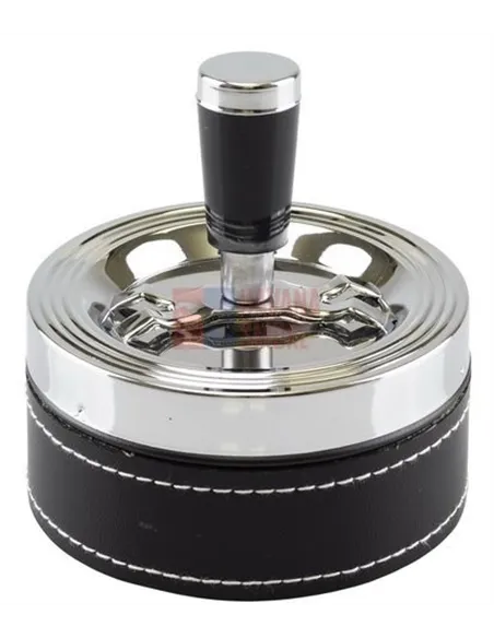 06030 Пепельница вращающаяся 90 мм круглая черная ПВХ