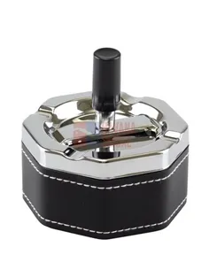 06031 Пепельница вращающаяся восьмигранная черная ПВХ