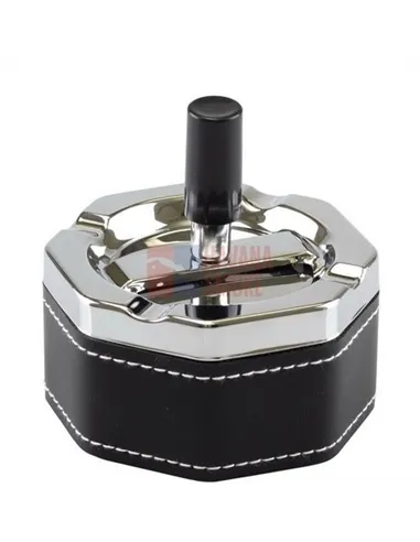 06031 Пепельница вращающаяся восьмигранная черная ПВХ