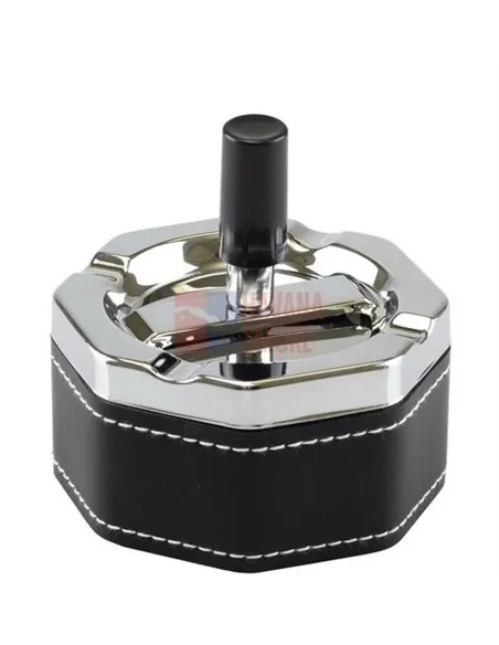 06031 Пепельница вращающаяся восьмигранная черная ПВХ