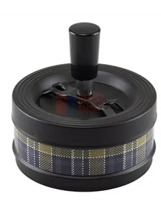 06032 Пепельница вращающаяся 90 мм круглая "шотландская клетка"