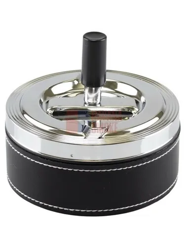 06033 Пепельница вращающаяся 110 мм круглая черная ПВХ