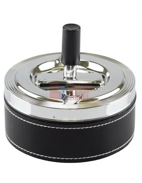 06033 Пепельница вращающаяся 110 мм круглая черная ПВХ