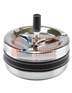 06034 Пепельница вращающаяся 130 мм круглая черная ПВХ