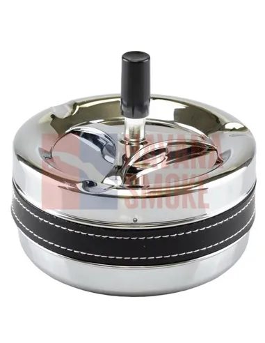 06034 Пепельница вращающаяся 130 мм круглая черная ПВХ