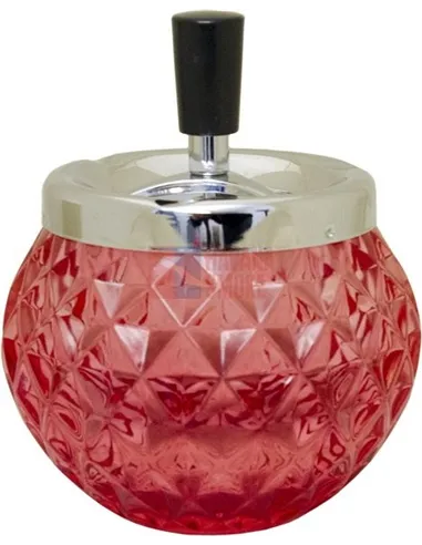 06109 Пепельница вращающаяся стекло красная 120 мм