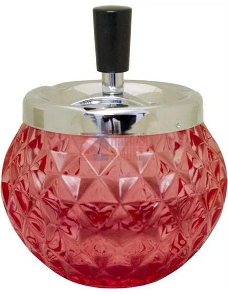 06109 Пепельница вращающаяся стекло красная 120 мм