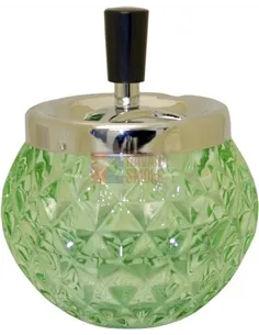 06110 Пепельница вращающаяся стекло зеленая 120 мм