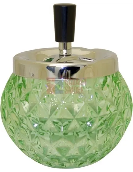 06110 Пепельница вращающаяся стекло зеленая 120 мм