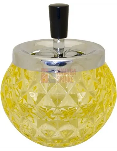 06111 Пепельница вращающаяся стекло желтая 120 мм