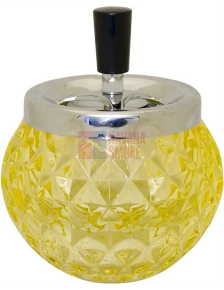 06111 Пепельница вращающаяся стекло желтая 120 мм