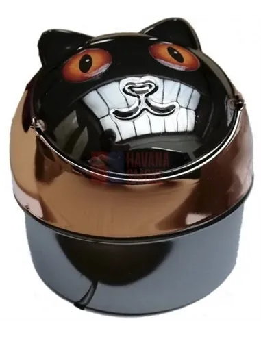 11501 Пепельница металлическая "Кошка" медная/оранжевые глаза