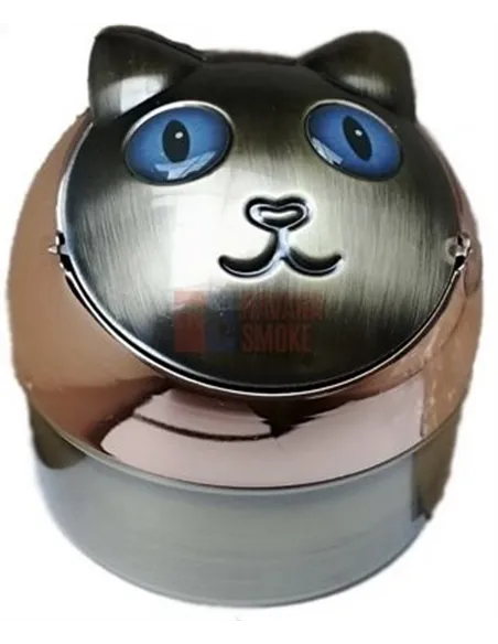 11502 Пепельница металлическая "Кошка" медная/синие глаза