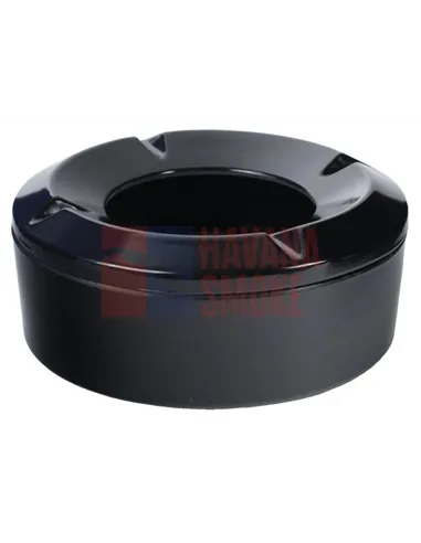 22015 Пепельница пластиковая настольная черная 12см