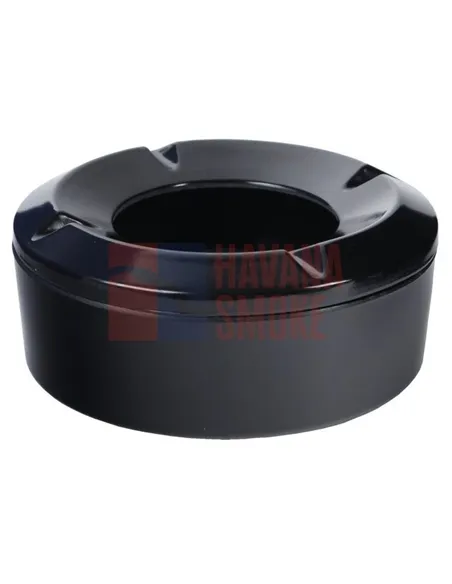 22015 Пепельница пластиковая настольная черная 12см