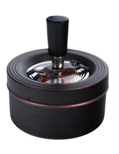 22021 Пепельница вращающаяся антик коричневая 90 мм