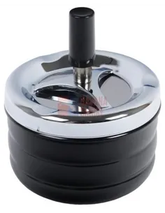 22316 Пепельница вращающаяся хром черная 95 мм *SALE*