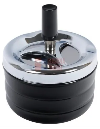22316 Пепельница вращающаяся хром черная 95 мм *SALE*