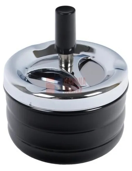 22316 Пепельница вращающаяся хром черная 95 мм *SALE*