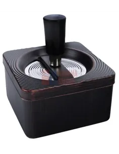 22335 Пепельница вращающаяся антик коричневая квадр 85 мм